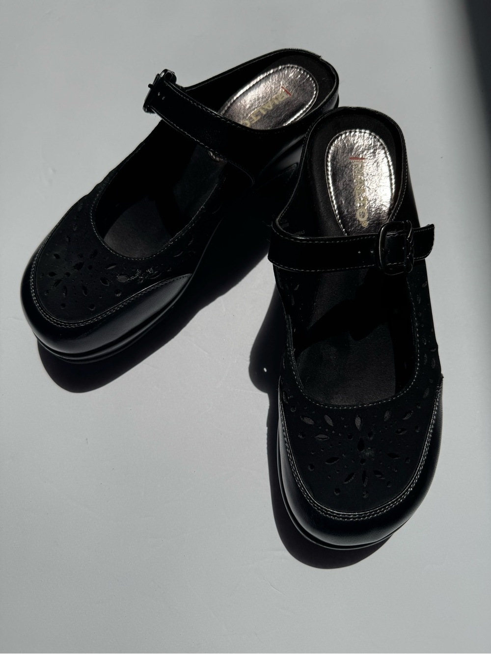 Rialto Black Wedge Mary Janes Womens 9M